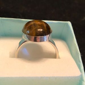 Tiger’s Eye Cabochon Sterling Silver Ring C-3-21
